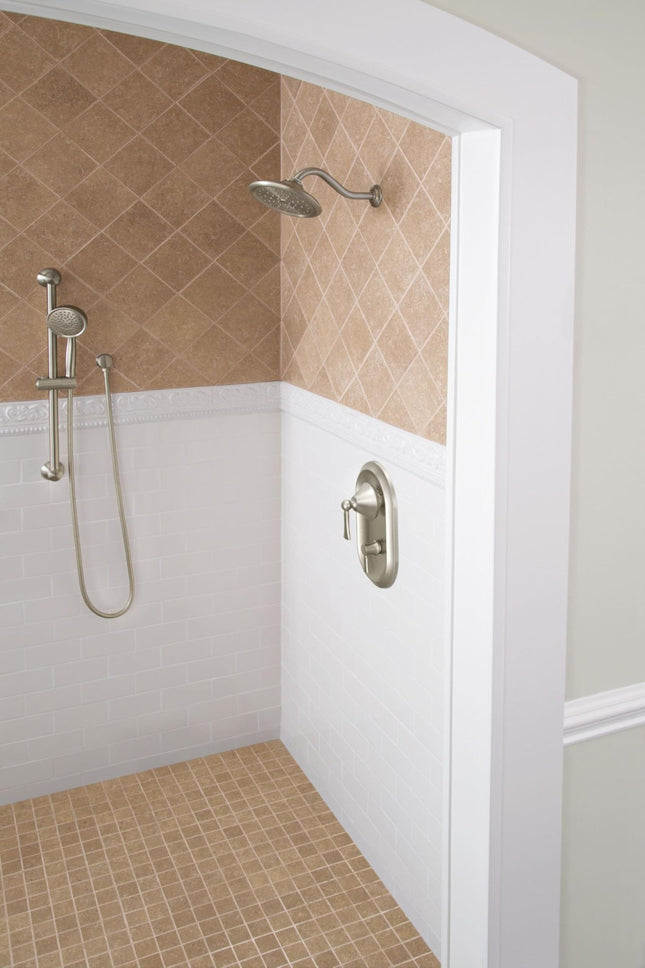 Moen S6310EPBN Douche - Pommeau de douche à effet de pluie à fonction unique Eco-Performance 7" ExactTemp Premium avec technologie Immersion, Nickel brossé
