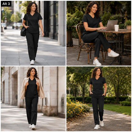 Pantalón de trabajo utilitario Dickies Temp-IQ Bi-Stretch Performance Roll-Up para mujer, negro, 2