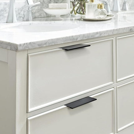 Amerock | Cabinet Pull | Matte Black | 3 inch (76 mm) Center to Center | Edge Pull | 10 Pack | Drawer Pull | Drawer Handle | Cabinet Hardware