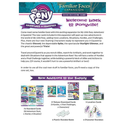 Renegade Game Studios My Little Pony: Adventures in Equestria - Familiar Faces Expansion - Deck-Building Game, Ages 14+, 1-4 Players, 45-90 Min