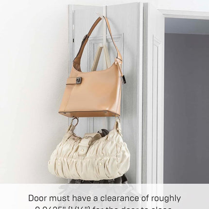 Yamazaki Home Over The Door Hooks - Vertical Hanging Coat Rack, White
