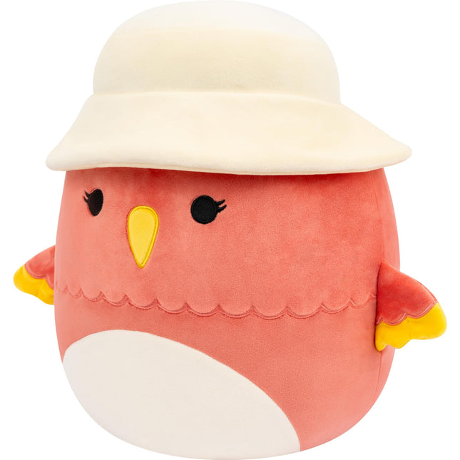 Squishmallows Original 12in Lullabi The Coral Hummingbird with Bucket Hat – Official Jazwares Plush (Medium-Sized)