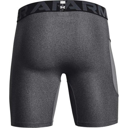 Under Armour Men's HeatGear Compression Shorts, Carbon Heather (090)/Black, 3XL Long