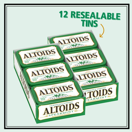 PASTILLES À LA MENTHE FORTE ALTOIDS, MENTHE VERTE, BOÎTES DE 49,90 g (LOT DE 12)