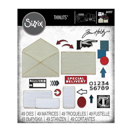 Sizzix Thinlits Die Set 48PK Postale by Tim Holtz | 665927 | Chapter 3 2022, Multicolor, One Size