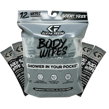 12pc Klean Freak 28x28cm Body Cleansing Wipes Disp