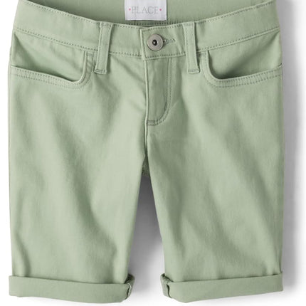 The Children's Place Pantalones Cortos Skimmer Sólidos para Niñas, Helecho Suave, 4