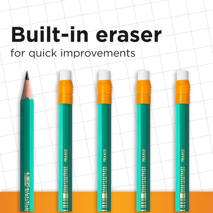 BIC Ecolutions Evolution 655 HB Pencil with Eraser (Pack of 12), Green