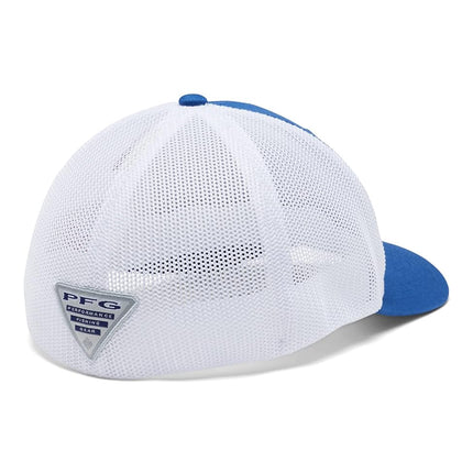 Columbia Unisex PFG Mesh Ball Cap, Mountain Blue/Us Flag, S/M, Mountain Blue/Us Flag, S/M