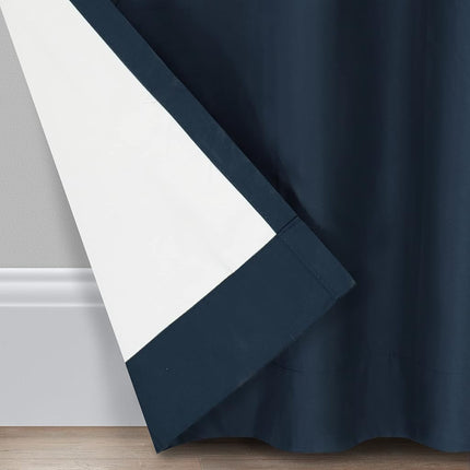 Eclipse Microfiber Total Privacy Blackout Thermal Grommet Window Curtain for Bedroom (1 Panel), 42" x 63", Navy