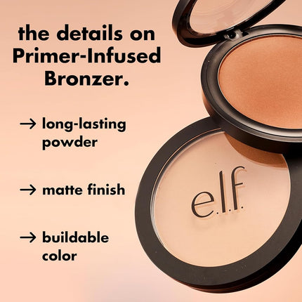 e.l.f. Primer-Infused Bronzer, Long-Lasting & Budge-Proof Makeup, Lightweight & Buildable, Smooth & Easy to Use, Vegan & Cruelty Free, Fresh Tan