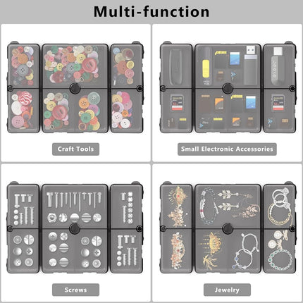FYY Daily Pill Organizer,2 Pcs 7 Compartments Portable Pill Case Travel Pill Organizer,[Folding Design]Pill Box for Purse Pocket to Hold Vitamins,Cod Liver Oil,Supplements and Medication-Clear Black