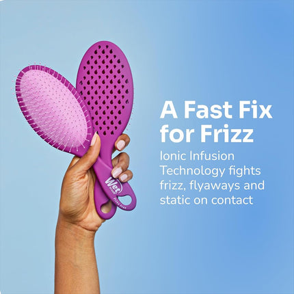 Wet Brush Frizz Free Detangler Reduces Frizz, Static & Flyaways Using Ionic Technology, Smooth Finish Styling Brush Adds Shine, Ergonomic Design, Works On All Hair Types, Wet Or Dry Hair, Purple