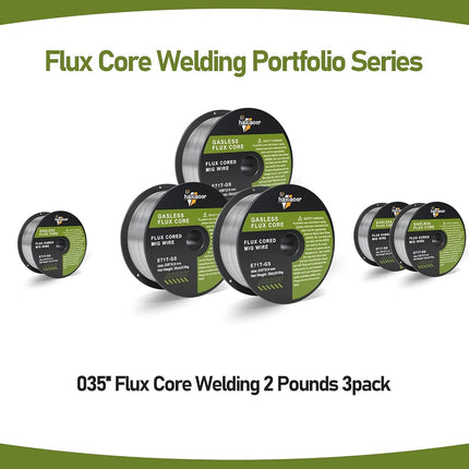 HAXIAOER Flux Core Welding Wire 0.9mm 1.0KG, E71T-GS MIG Welding Wire Mild Steel Gasless Welding Wire Without Gas-self Shielded Stainless Steel Wire for MIG Welders, 3 Pack