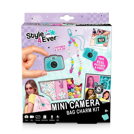 Style 4 Ever Mini Digital Camera Bag Charm Kit – Turquoise: Built in Frames and Filters, DIY Keychain Craft Set for Kids with Stickers & Accessories