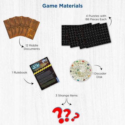 THAMES & KOSMOS Exit: The Sacred Temple (with Jigsaw Puzzles) | Exit: The Game - A Kosmos Game | Family-Friendly, Jigsaw Puzzle-Based at-Home Escape Room Experience for 1 to 4 Players, Ages 10+