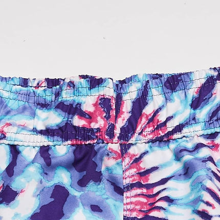 Kanu Surf Boardshort de playa de secado rápido con protección solar UPF 50+ y cintura elástica para niñas, Sandy, Camille Purple, 8-10