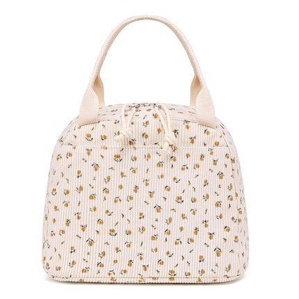 Bluboon Lunch Bag for Women Men Cute Corduroy Lunch Tote Bags Reusable Insulated Lunch Box Large Capacity Reusable Insulated Cooler for Work Picnic or Travel