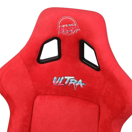 NRG Innovations NRG-FRP-302RDL-ULTRA Prisma Fixed Back Bucket Racing Seat W/Bottom Mount, Washed Up Light Red Seat/Gold Sparkle Back