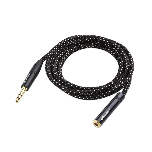 Cable Matters Cable de Extensión Trenzado de 1/4 Pulgada (Cable TRS de 1/4 Macho a Hembra de 1/4 de Pulgada) - 1,8 m