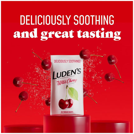 Wild Cherry Throat Drops | Deliciously Soothing | 30 Drops | 1 Bag