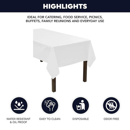 Party Essentials Plastic Banquet Table Roll, 40" x 100', White