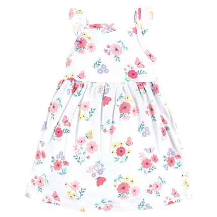 Hudson Baby Baby Girls' Cotton Dresses, Butterfly Floral, 12-18 Months