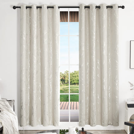 Deconovo Blackout Curtains - Thermal Insulated, Noise-Reducing Window Drapes for Bedroom, Living Room -2 Panels, White, 52W x 108L