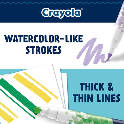 Crayola Dual Chisel Tip & Brush Markers, Art Markers, Gifts for Teens, 12ct