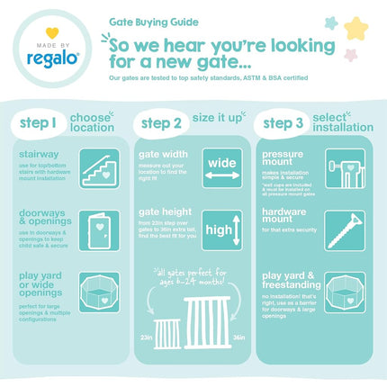Regalo 192-Inch Super Wide Adjustable Baby Gate and Play Yard, 4-in-1, Bonus Kit, 4 Count (Pack of 1