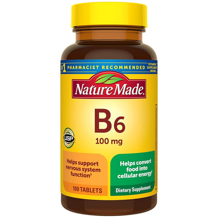 Nature Made Vitamin B6 100 mg Tablets, 100 Count f