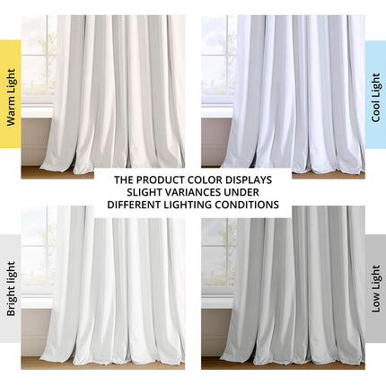 HPD Half Price Drapes Signature Velvet Thermal Blackout Curtains for Living Room 108 Inch Long (1 Panel) Rod Pocket Insulated Blackout Curtains for Bedroom Window Curtains, 100W x 108L, Primary White