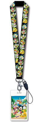 Lanyard - Disney - Mickey & Gang Black w/Card Hold