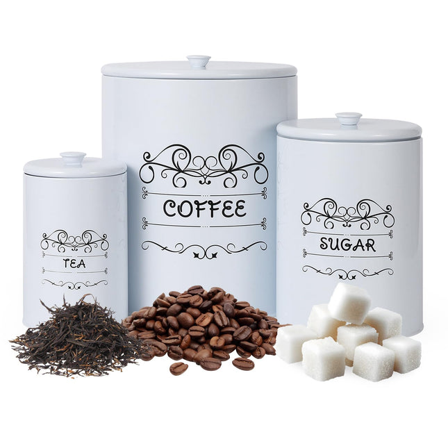 Garvee Kitchen Canisters Set of 3, Vintage Coffee 