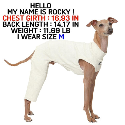 D Doggy Star Italian Greyhound Clothes High-Strech Sleeveless Onesie for Styling (S,Coordi Otameal)