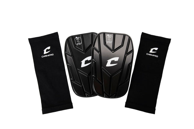 CHAMPRO C-Flex NOCSAE Soccer Shin Guard Insert with Compression Sleeves, Large