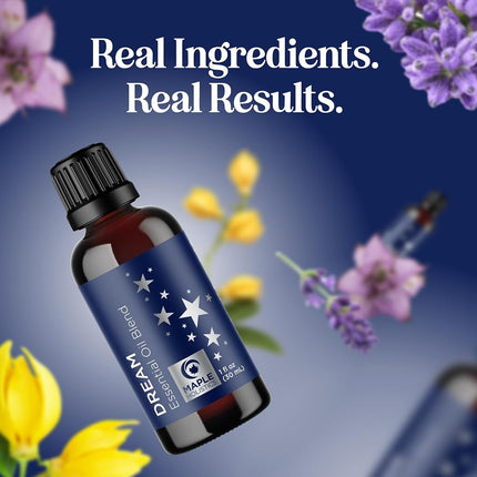 Sleep Essential Oil for Diffuser - Dream Essential Oils for Diffusers Aromatherapy and Wellness with Ylang-Ylang Clary Sage Roman Chamomile and Lavender Essential Oils for Sleep Time Support (30mL)