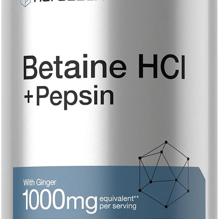 Horbäach Betaine HCl with Pepsin | 250 Tablets | H