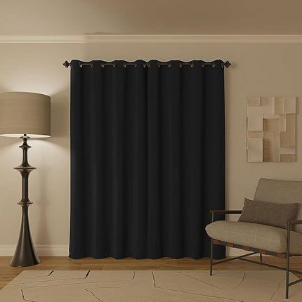Sun Zero Nordic 2-Pack Theater Grade Noise Reducing Extreme 100% Blackout Grommet Curtain Panel Pair, 52" x 96", Coal