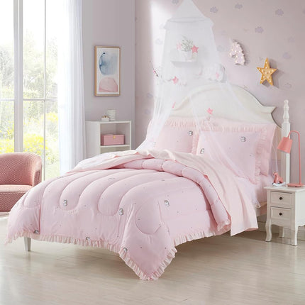 Kids Bedding Set Bed in a Bag for Boys and Girls Toddlers Printed Sheet Set and Comforter, Full, Rainbow Unicorn