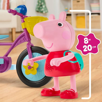 Peppa Pig Ready, Pedal, Go Peppa Interactive Figure and Bicycle Playset | 75+ Sounds, Reactions, Song | Preschool Toys for Girls and Boys Ages 3+