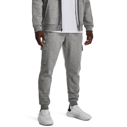Under Armour UA Rival Fleece Cargo Jogger - Castlerock Light Heather / / White - XS