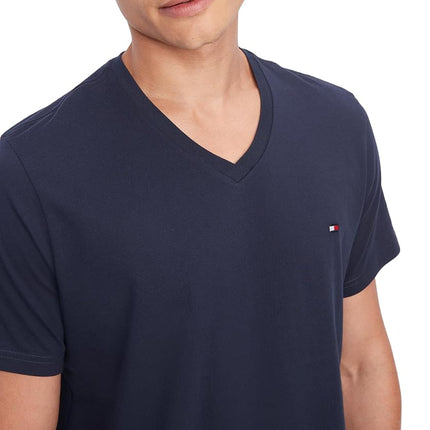 Tommy Hilfiger mens09T3140Core Flag V-Neck Tee Short Sleeve Pajama Top - Blue - XL