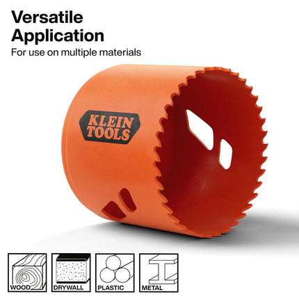 Klein Tools 31024 Bi-Metal Hole Saw, 3-Inch Circle Saw, Metal and Drywall Hole Cutter, Sheet Metal Cutter