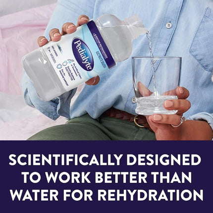 Pedialyte Electrolyte Solution, Unflavored, Hydration Drink, 33.8 Fl Oz. (Pack of 4)