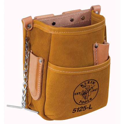 Klein Tools 5125L All Leather 5-Pocket Tool Pouch 