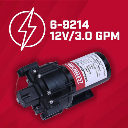 Chapin 6-9214 12V 3.0 GPM Diaphragm Pump, Black