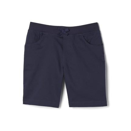 French Toast Girls' Big Pull-On Cotton Twill Shorts with Pockets, Navy, 20-21 Plus