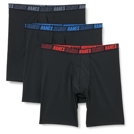 Hanes Men's Moves Performance Boxer Brief, Total S