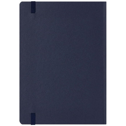 Maruman MNEMOSYNE Journal Notebook, 8.5 x 6.02 Inches (A5), 5mm dot grid, Hard cover with Elastic band, Bookmarks & Inner pocket, 90 gsm, 120 Sheets/240 Pages, Navy, 1 ea. (N888-72)